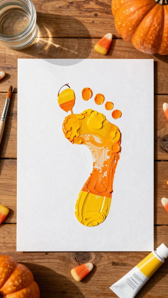 Candy Corn Footprint Keepsakes