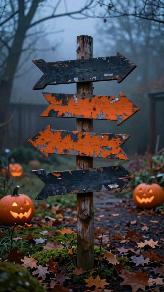 Distressed Wooden Directional Signs