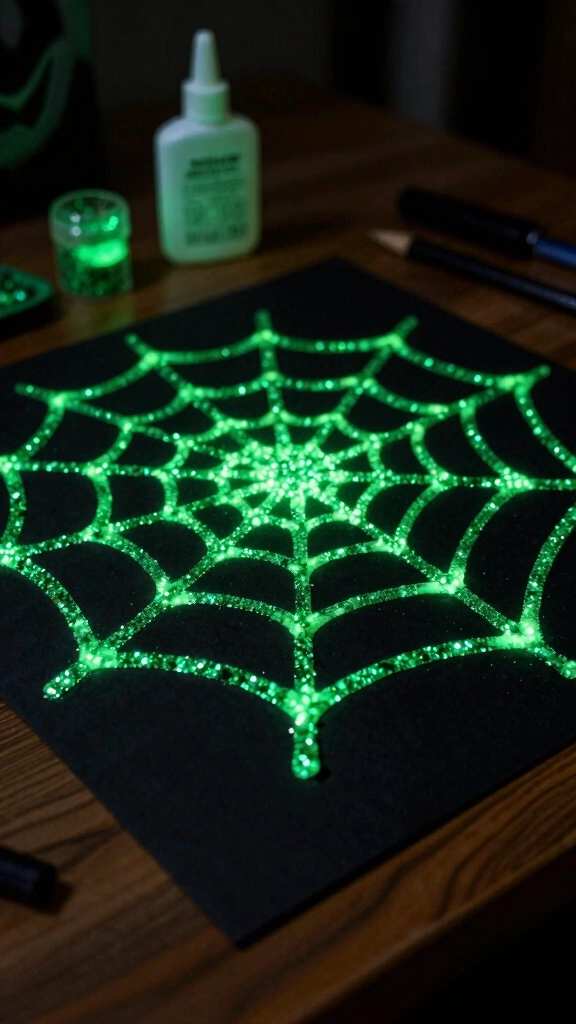 Glow-in-the-Dark Spiderwebs