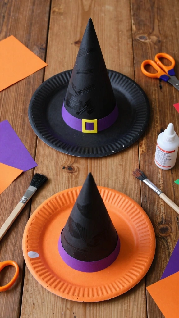 Paper Plate Witch Hats