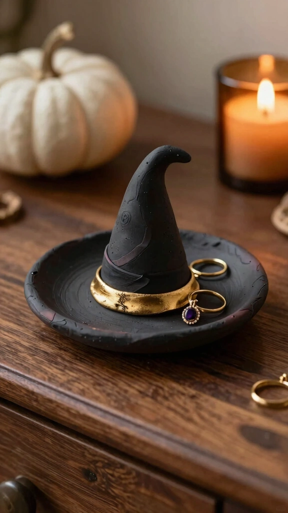 Clay Witch Hat Jewelry Dishes