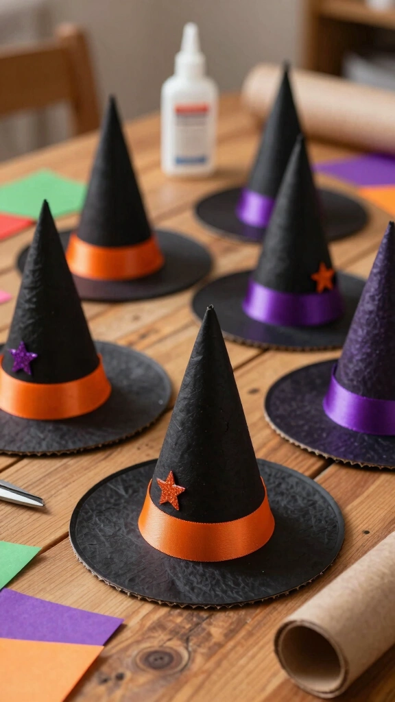 Cardboard Roll Witch Hats