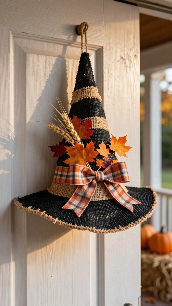 Burlap Witch Hat Door Hangers