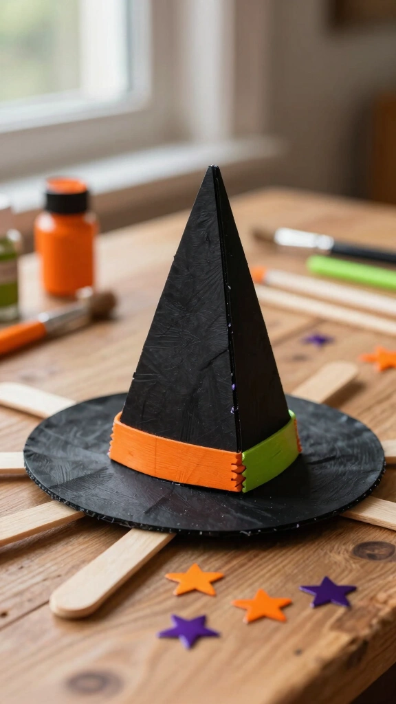 Popsicle Stick Witch Hats