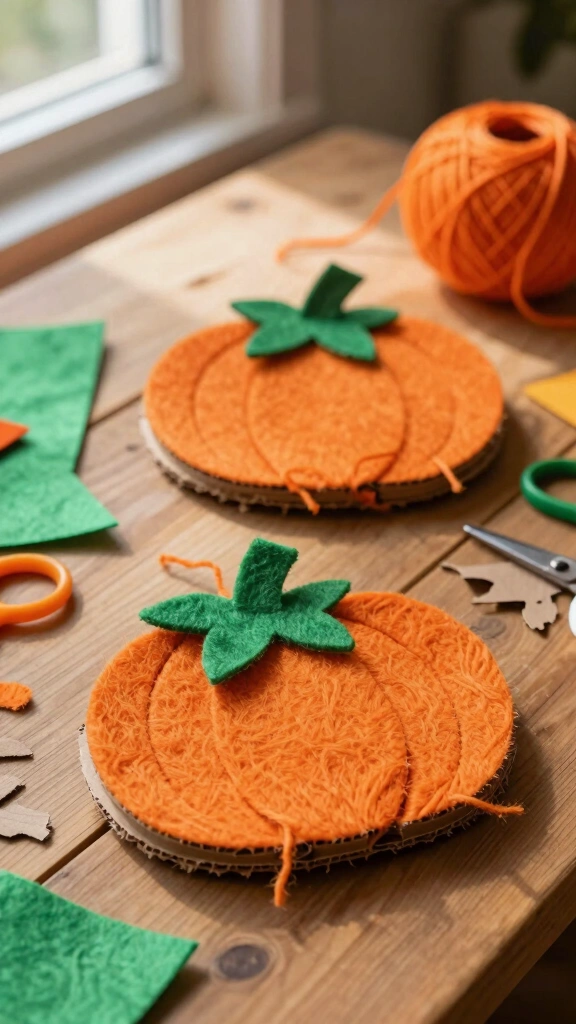 Cozy Yarn-Wrapped Pumpkins