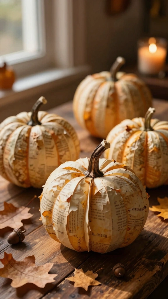 Vintage Book Page Pumpkins