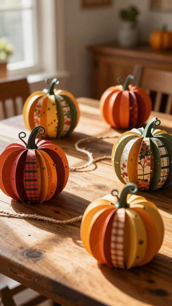 3D Scrapbook Paper Pumpkins