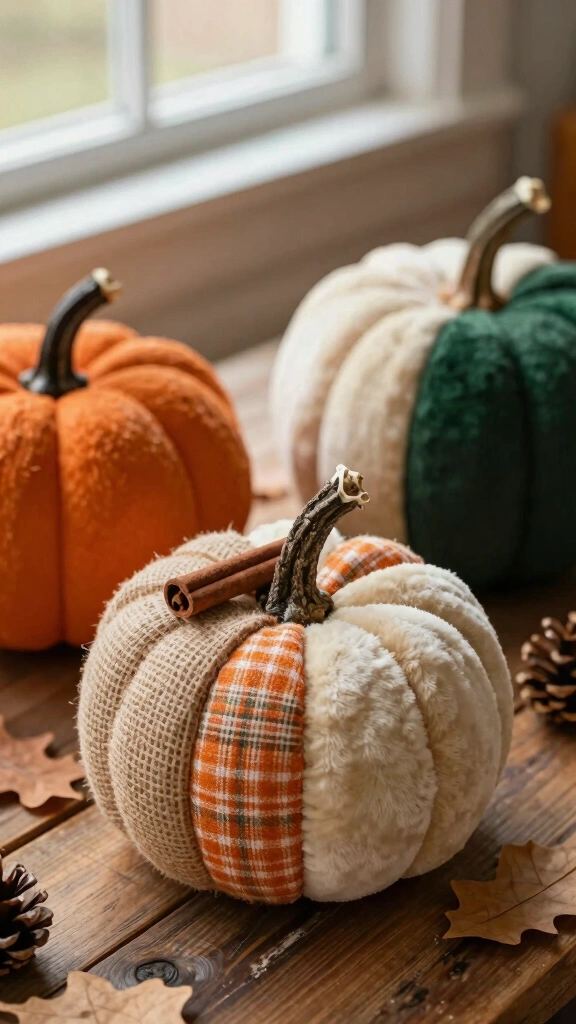 Cozy Toilet Paper Roll Fabric Pumpkins