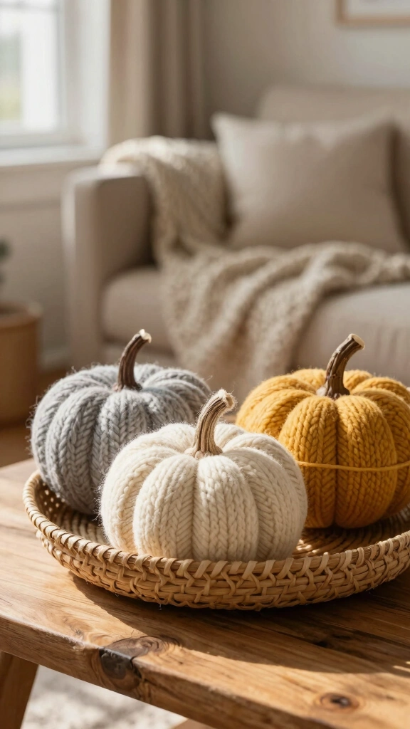 Whimsical Yarn-Wrapped Pumpkins