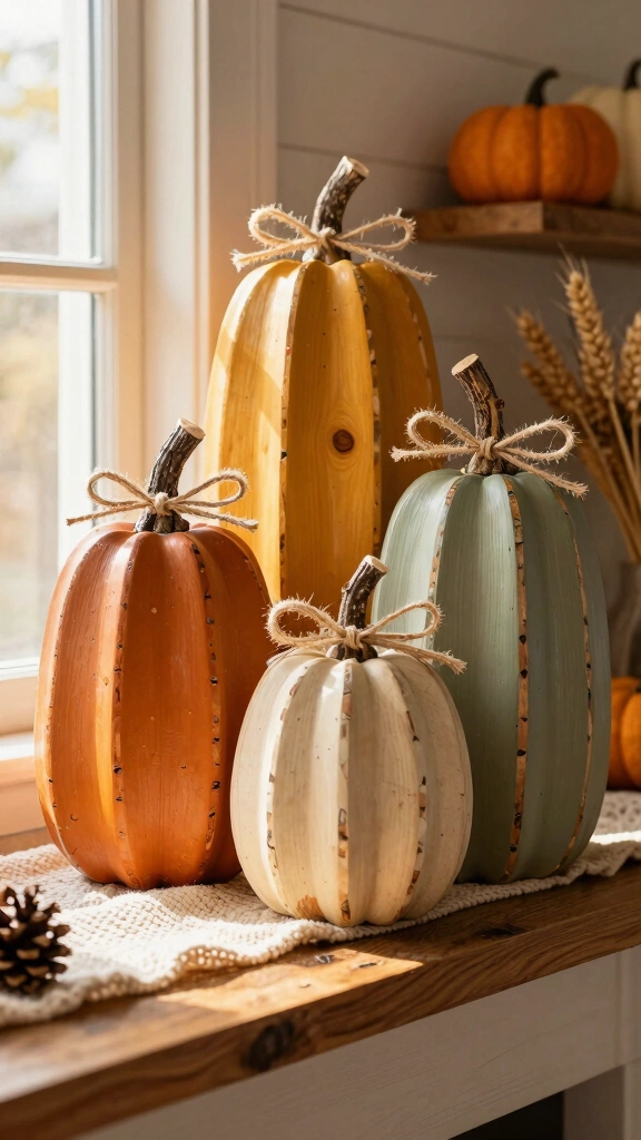Reclaimed Wood Block Pumpkins