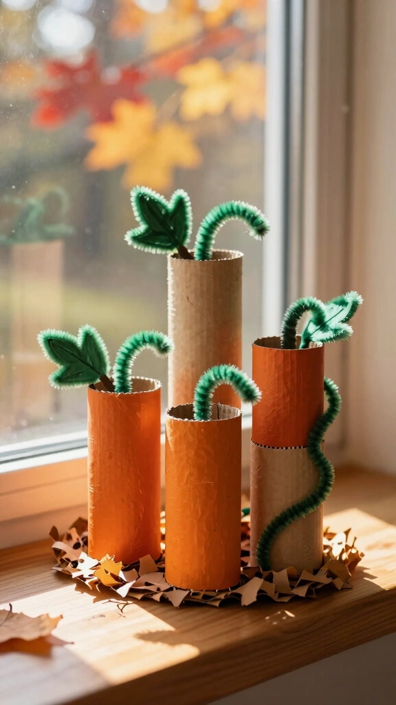 Cardboard Tube Pumpkin Patch