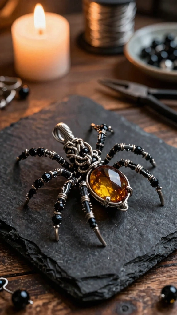 Creepy Crawly Wire Spider Jewelry