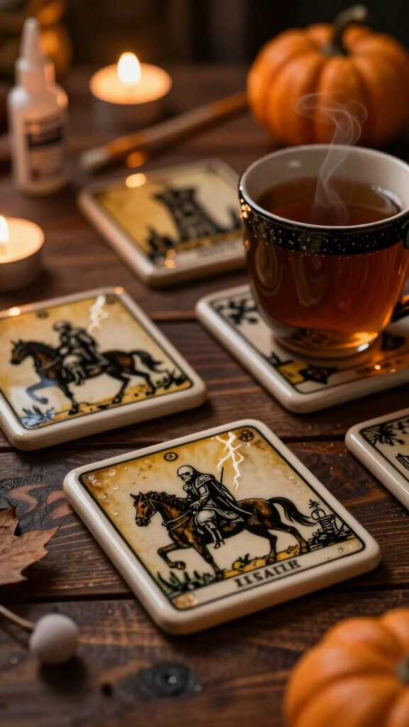 Eerie Tarot Card Coasters