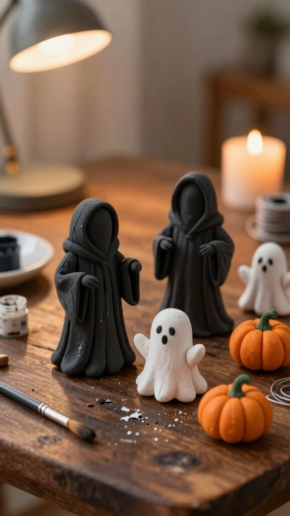 Grim Reaper Clay Sculptures