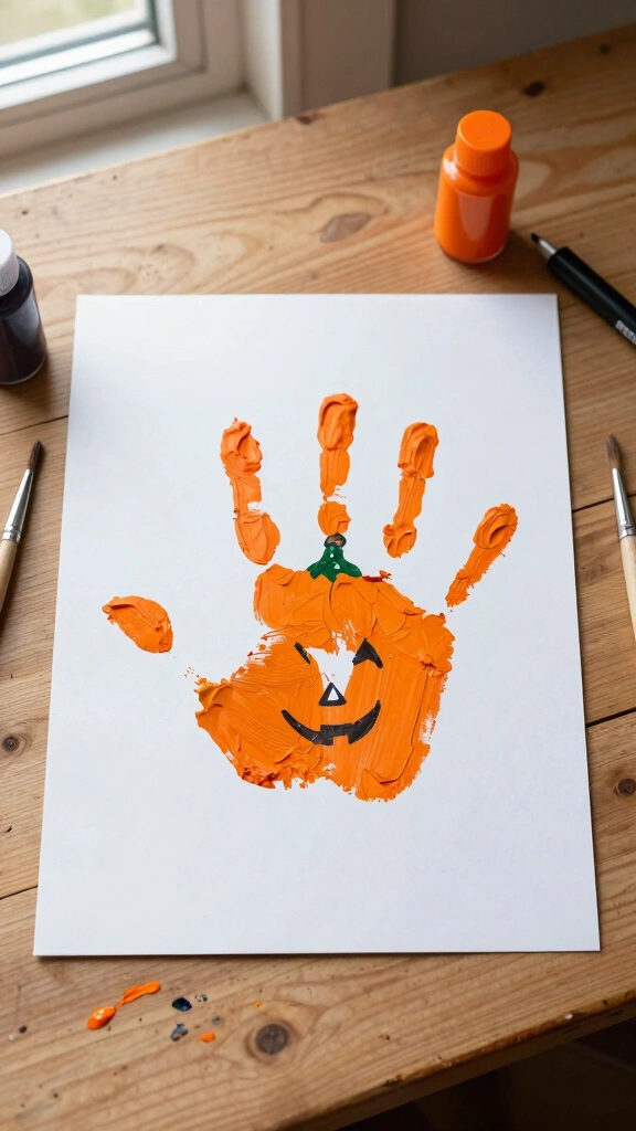 Plump Handprint Pumpkins