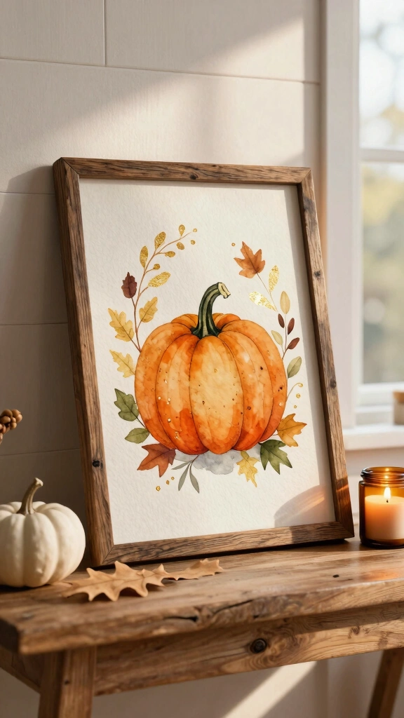 Watercolor Pumpkin Scripture Wall Art Printable