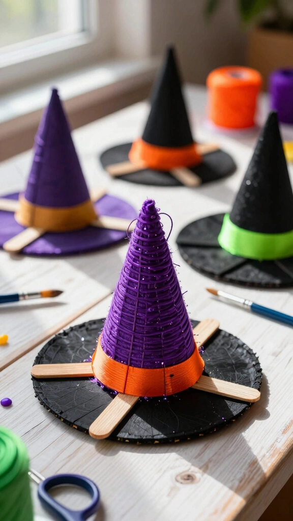Popsicle Stick Witch Hats