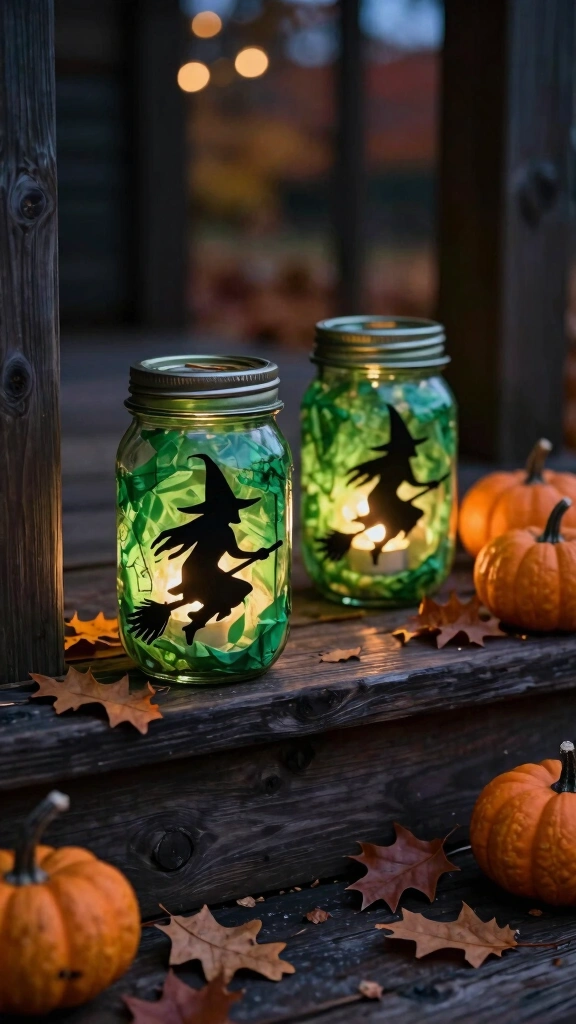 Mason Jar Witch Lanterns