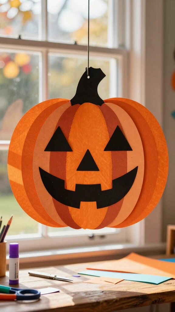 Stripped Paper Jack-o'-Lanterns