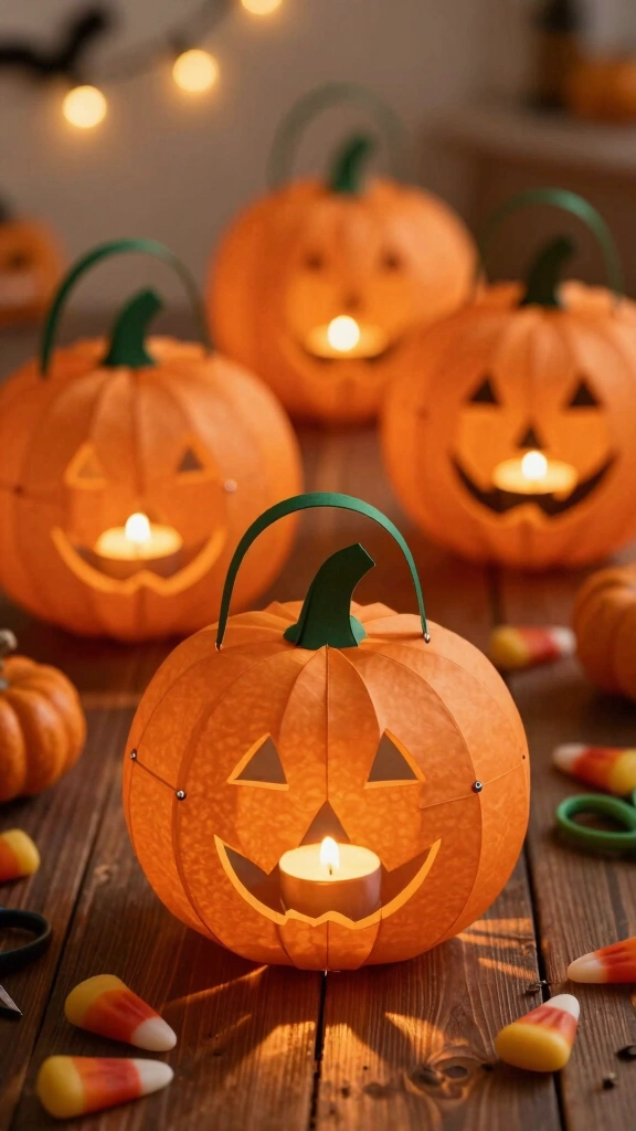 3D Paper Pumpkin Lanterns