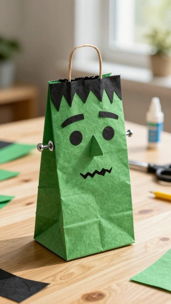 Frankenstein Paper Bag Puppet