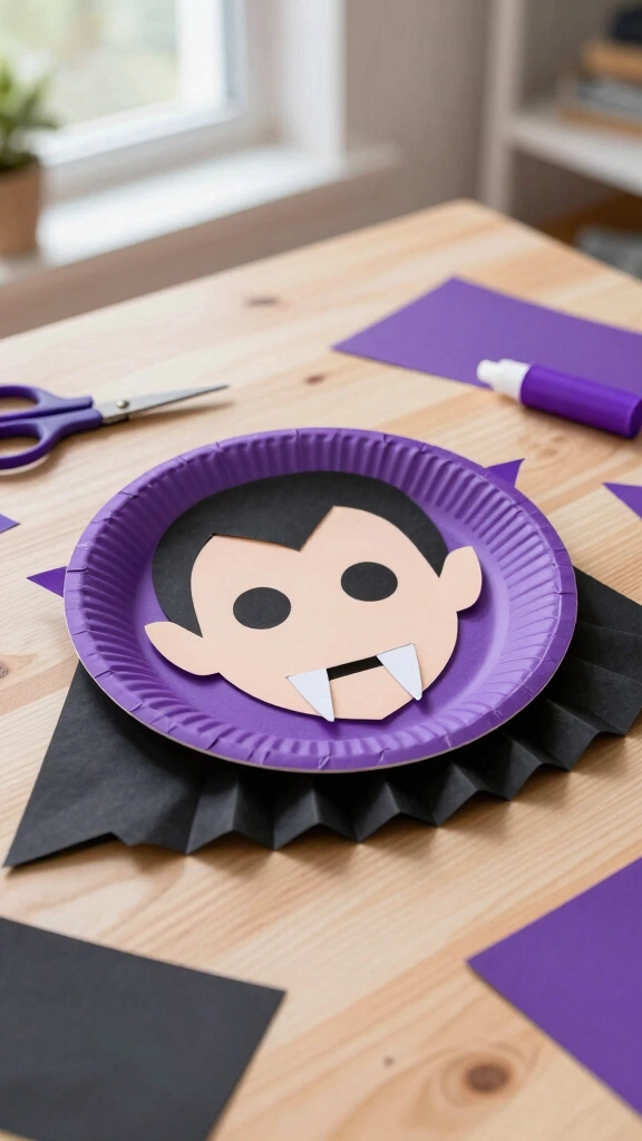Paper Plate Vampire with Accordion Cape