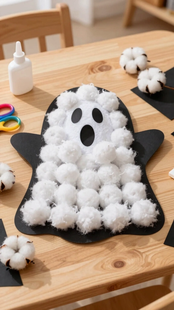 Cotton Ball Ghost Collage
