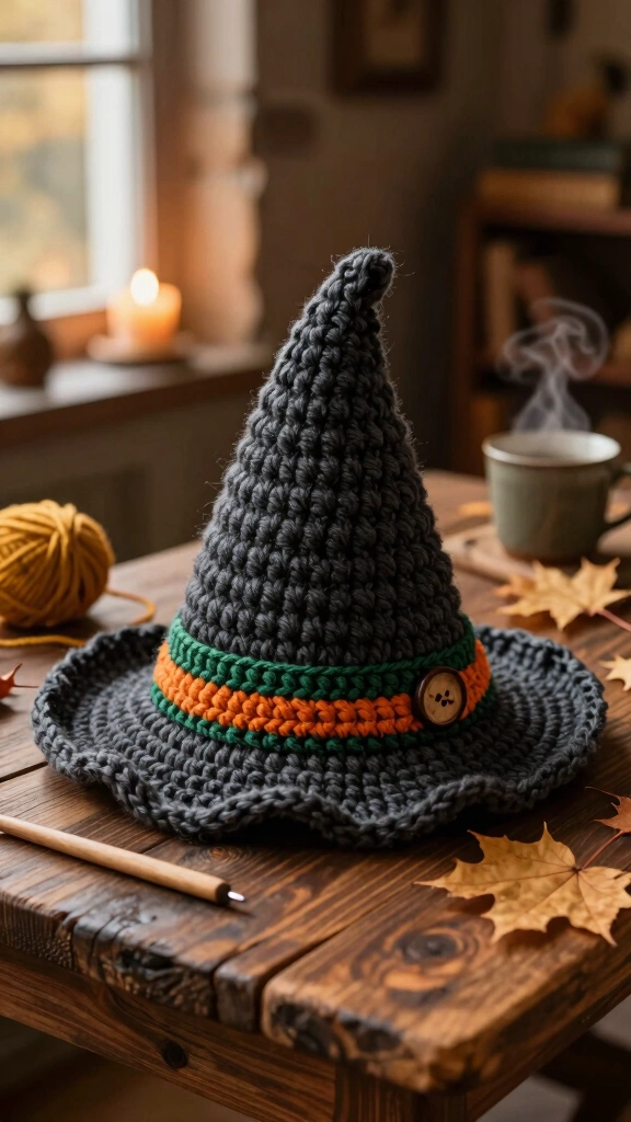 Cozy Crocheted Witch Hat