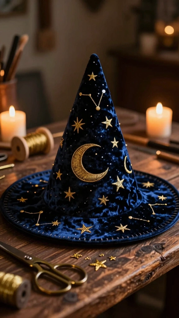 Velvet Celestial Embroidered Hat