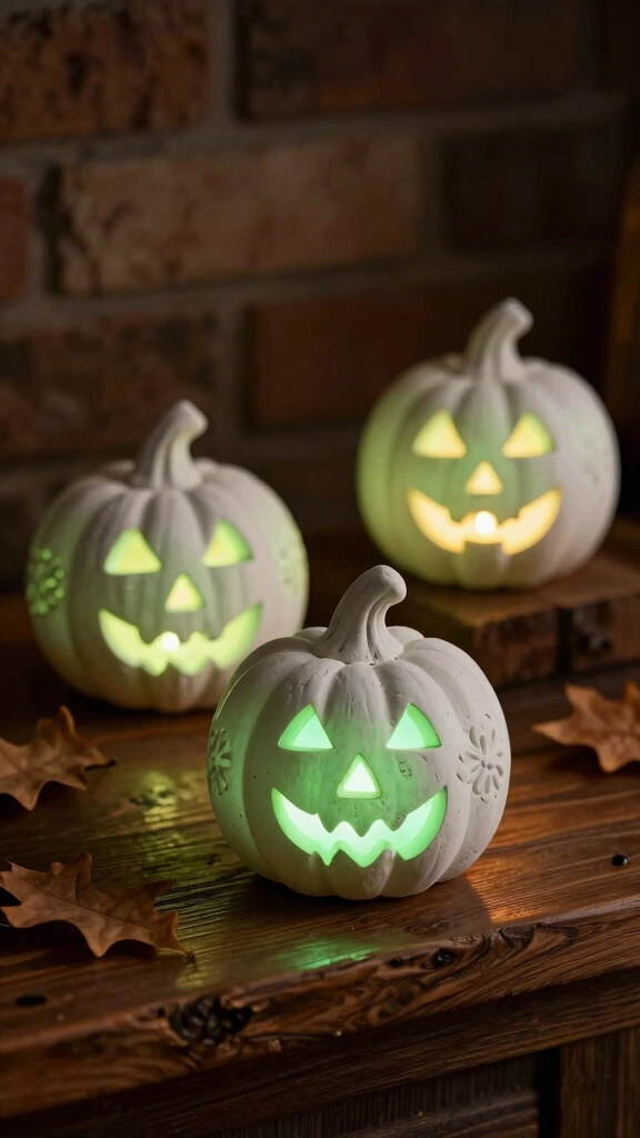 Glow-in-the-Dark Pumpkin Tea Light Holders