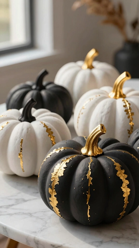 Gold-Leaf Accent Pumpkins
