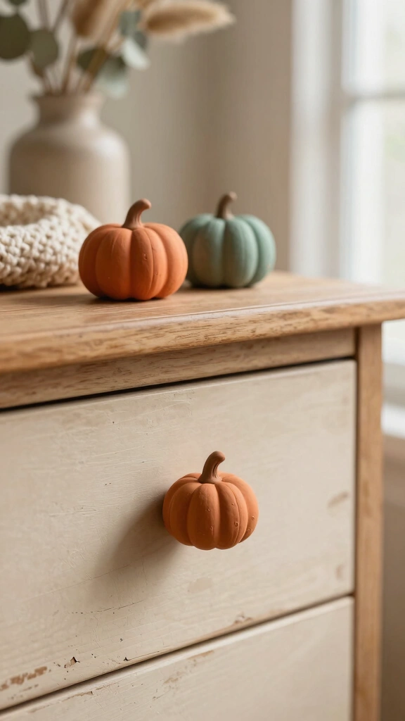 Pumpkin-Shaped Drawer Knobs