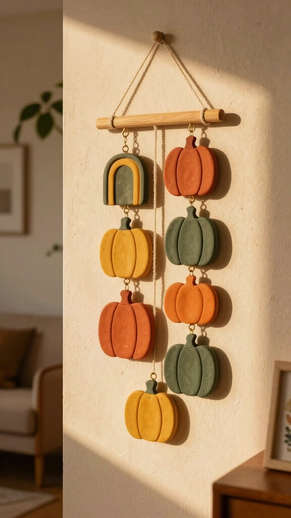 Retro 70s-Inspired Pumpkin Wall Hanging