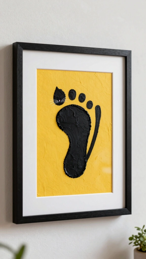 Sleek Black Cat Footprints