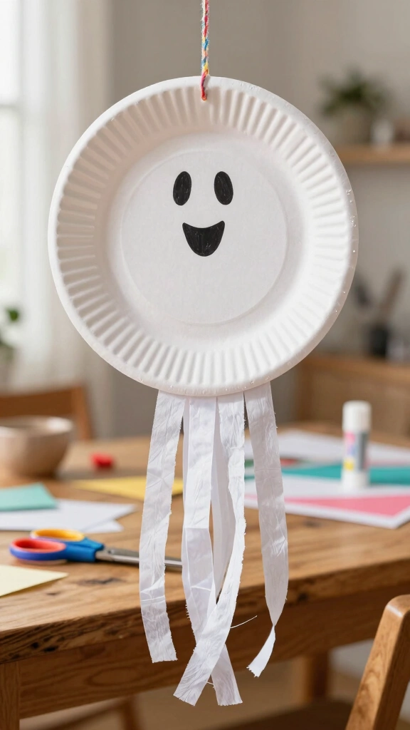 Paper Plate Ghost Tassels