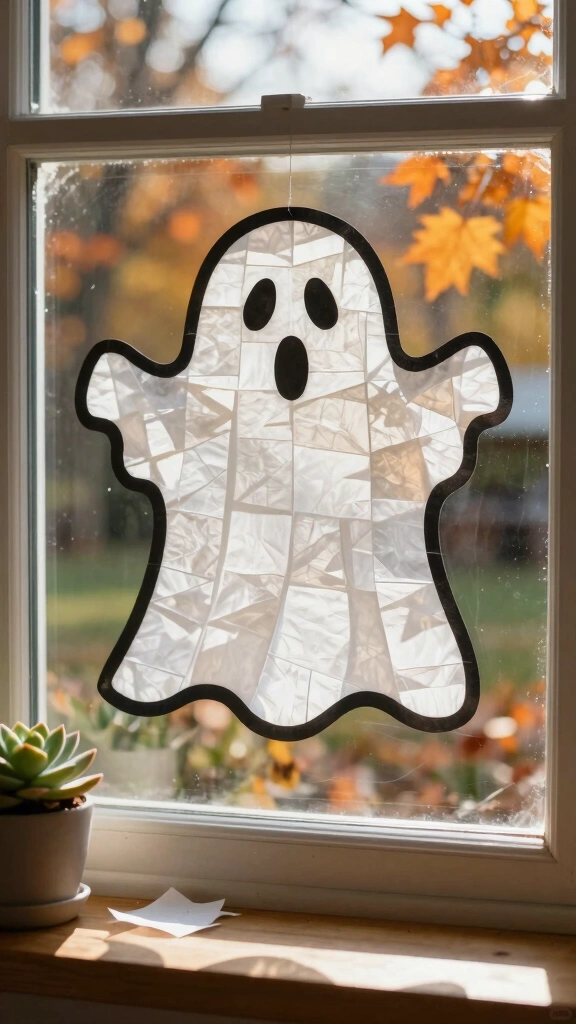 Tissue Paper Ghost Suncatchers