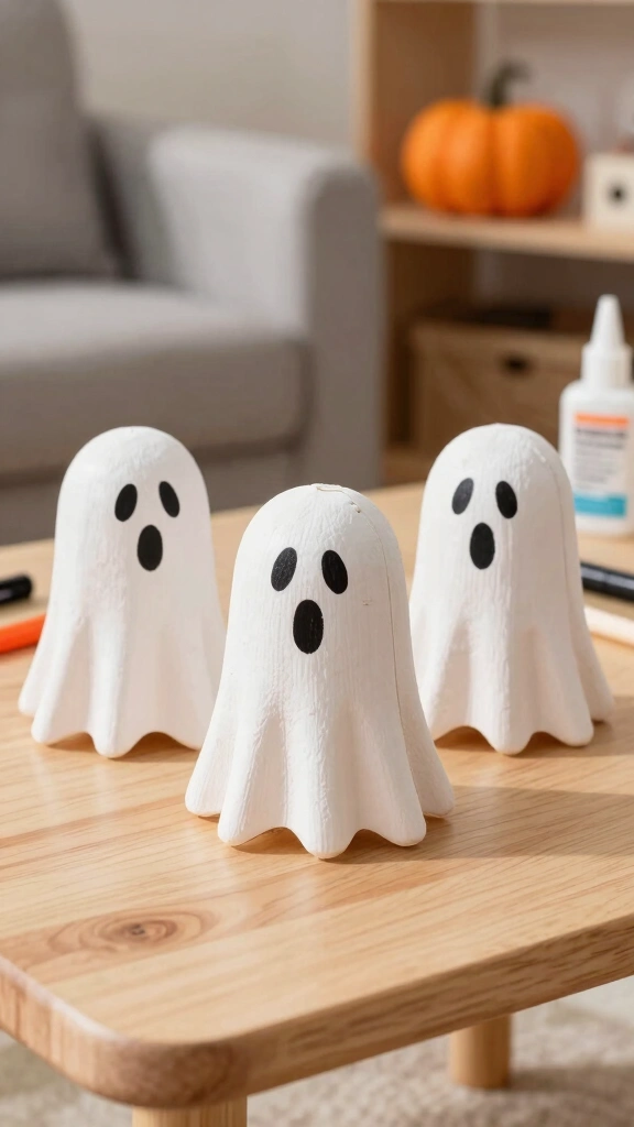 Popsicle Stick Ghost Puppets