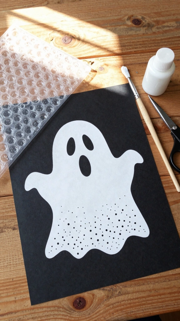 Bubble Wrap Painted Ghosts