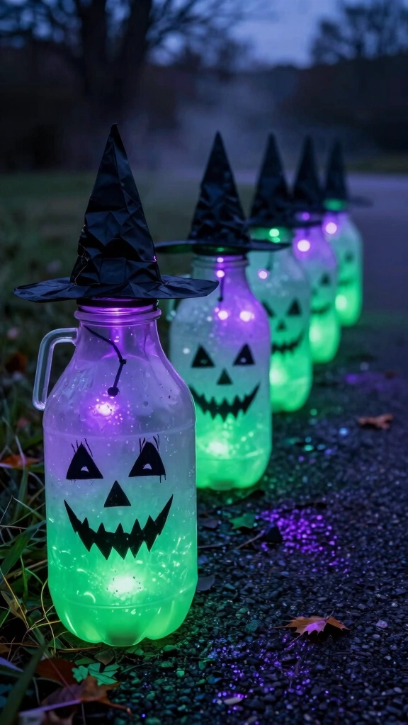 Glowing Milk Jug Witches