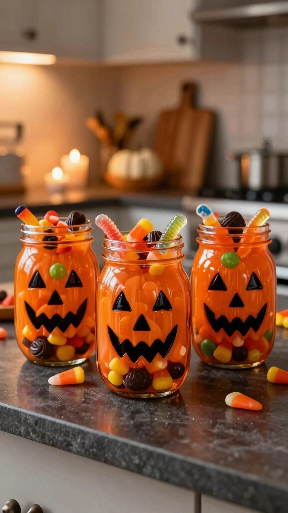 Jack-o'-Lantern Candy Jars