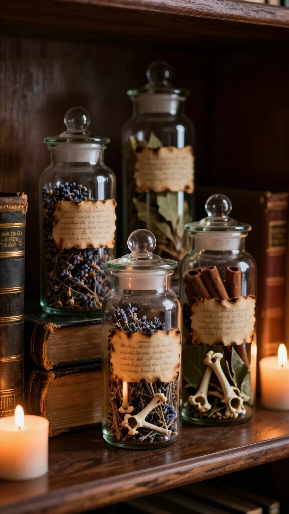 Dried Herb & Bone Apothecary Jars
