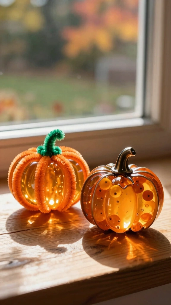 Beaded Pumpkin Sun Catcher