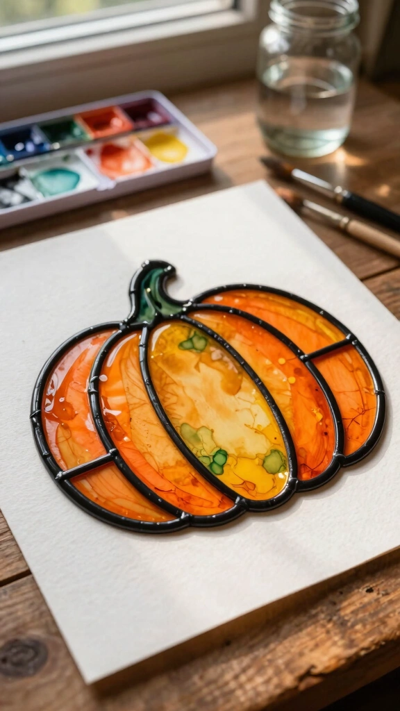 Stained Glass Window Art with Black Glue