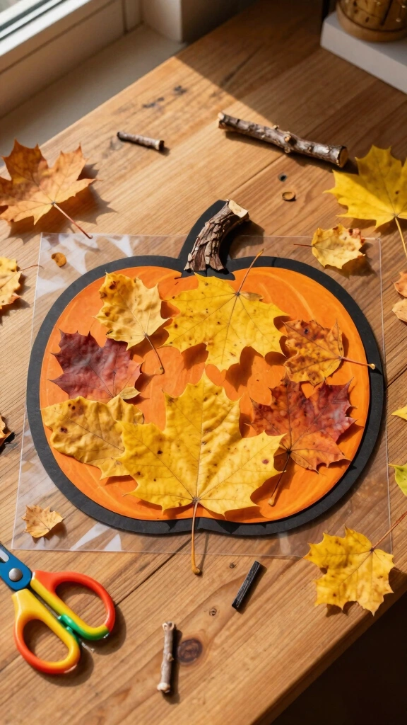 Pressing Real Autumn Leaves