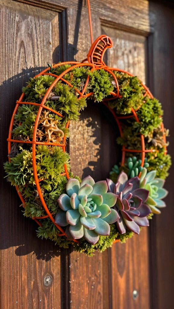 Sweet Succulent and Moss Harvest Wreath
