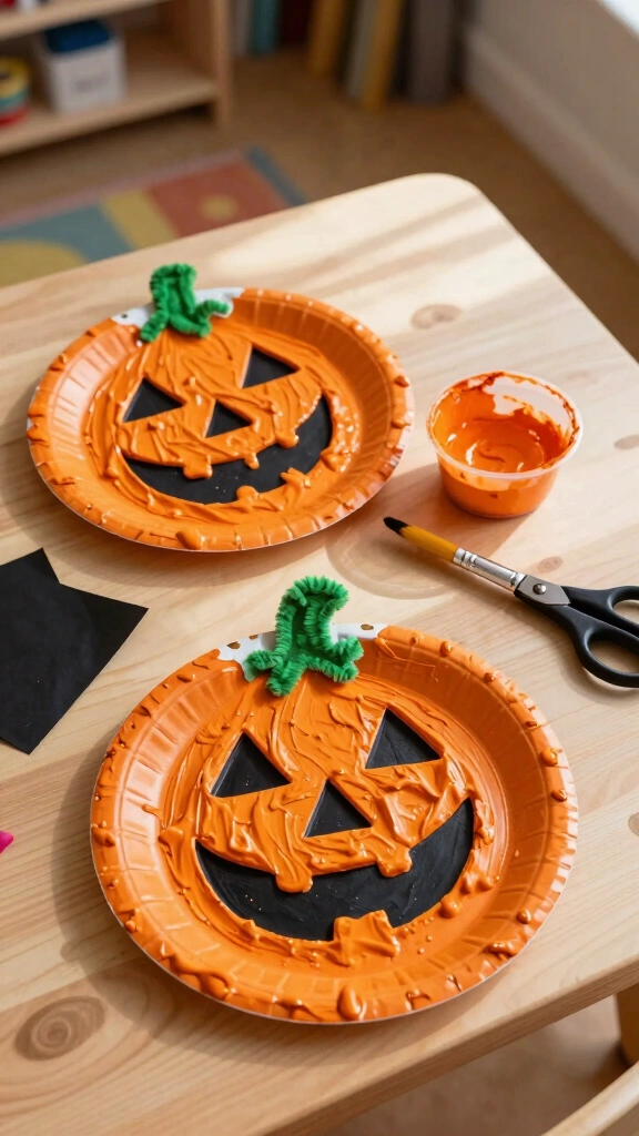 Paper Plate Pumpkins