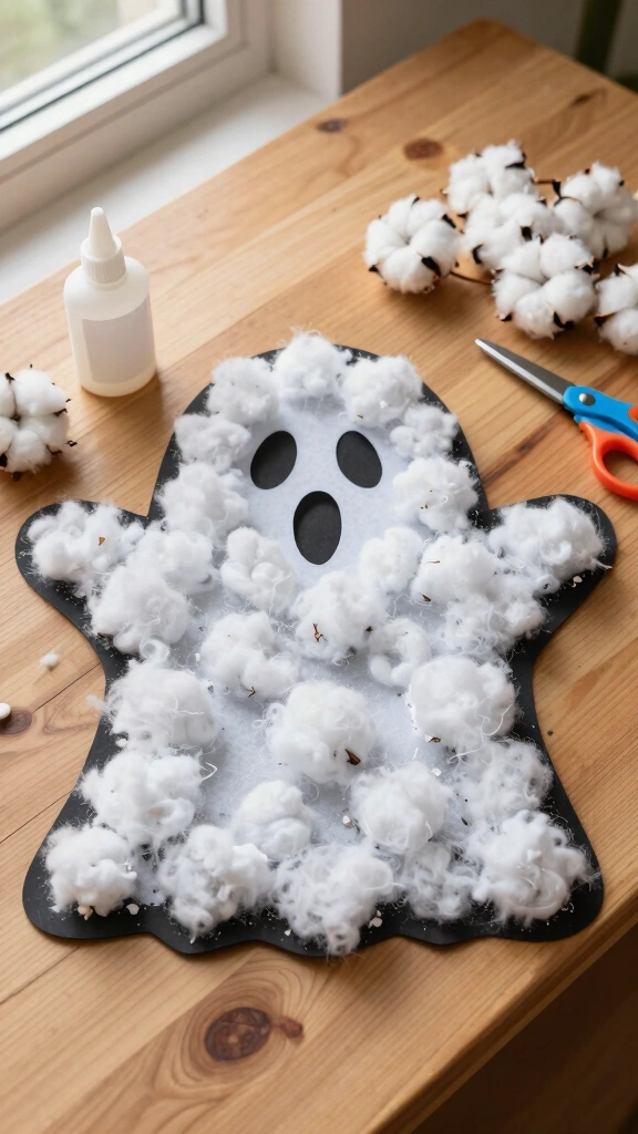 Cotton Ball Ghosts