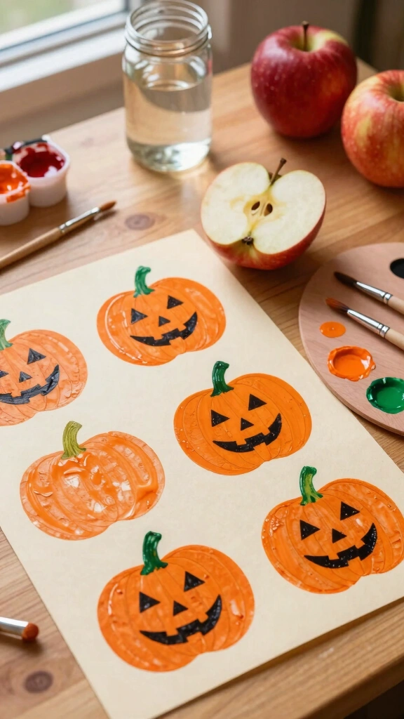 Apple Stamp Pumpkins