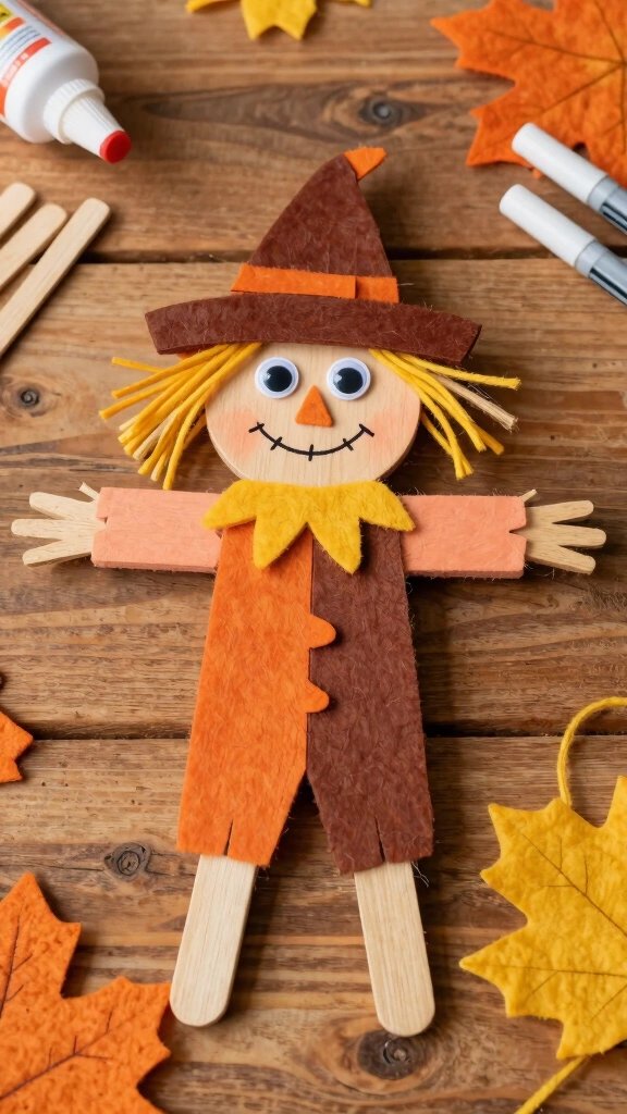 Popsicle Stick Scarecrows
