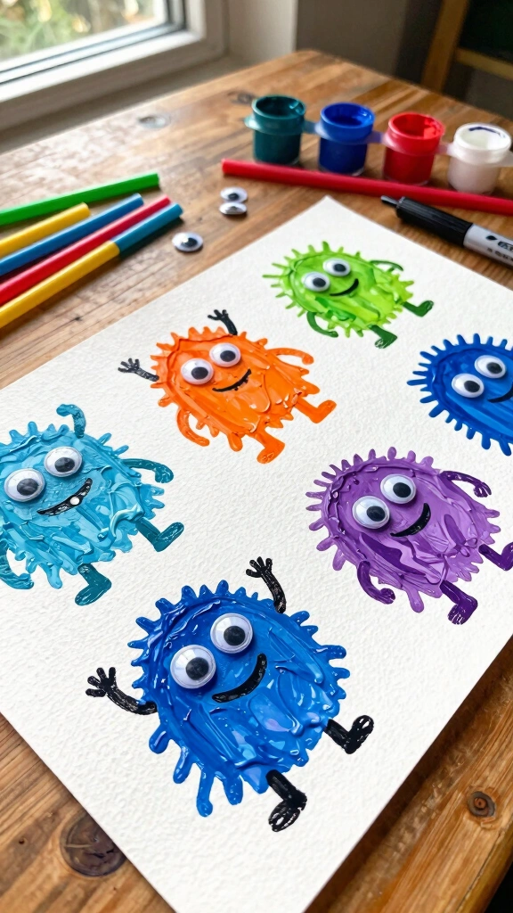 Straw Blow Paint Monsters